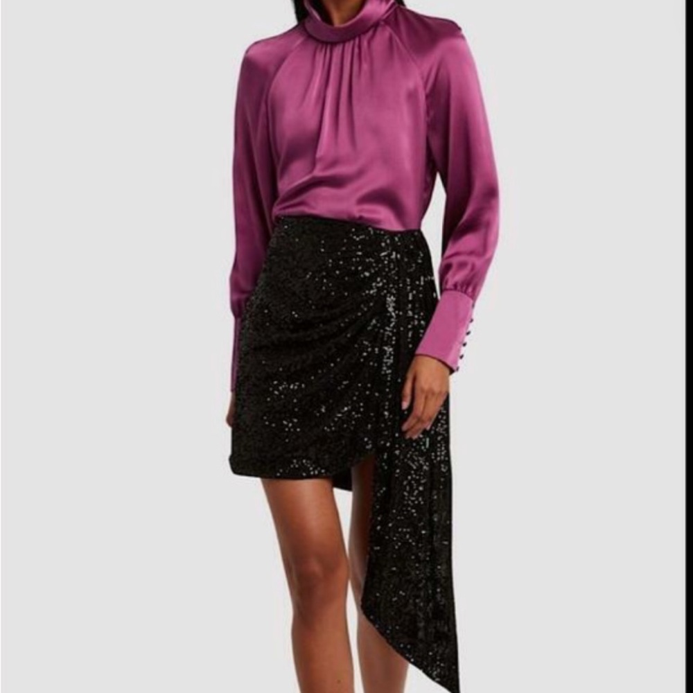 Elegant Black Sequin Skirt